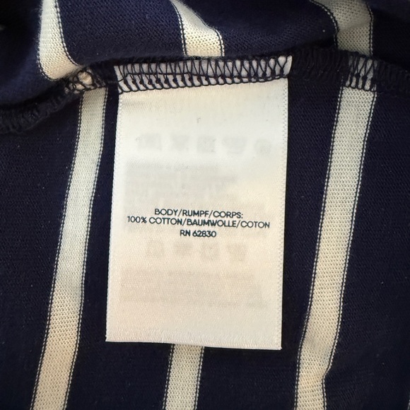 Lands' End Navy and White Striped Tee Women SP Small Petite - Picture 3 of 4